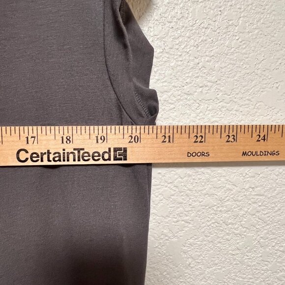 NWT Eileen Fisher Draped Front K/L Dress Grey Short Sleeve Size S - Picture 13 of 15